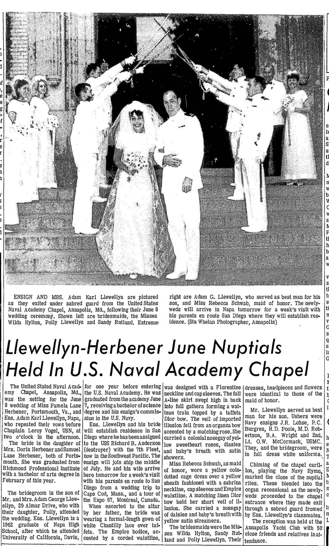 Napa newlyweds from 1967